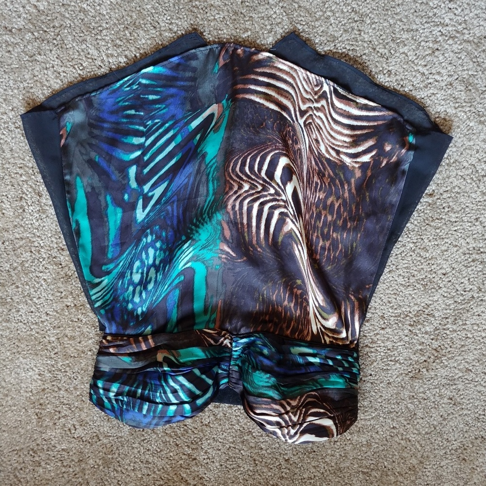 Bebe strapless animal print shirt